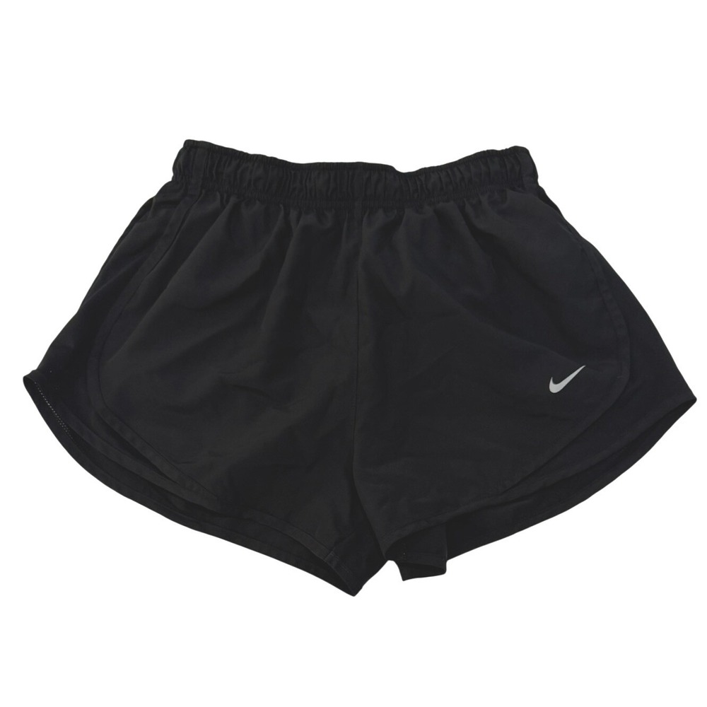 Nike Dri-FIT Womens Black Running Shorts Mesh Panels Size M Athletic Gym Workout